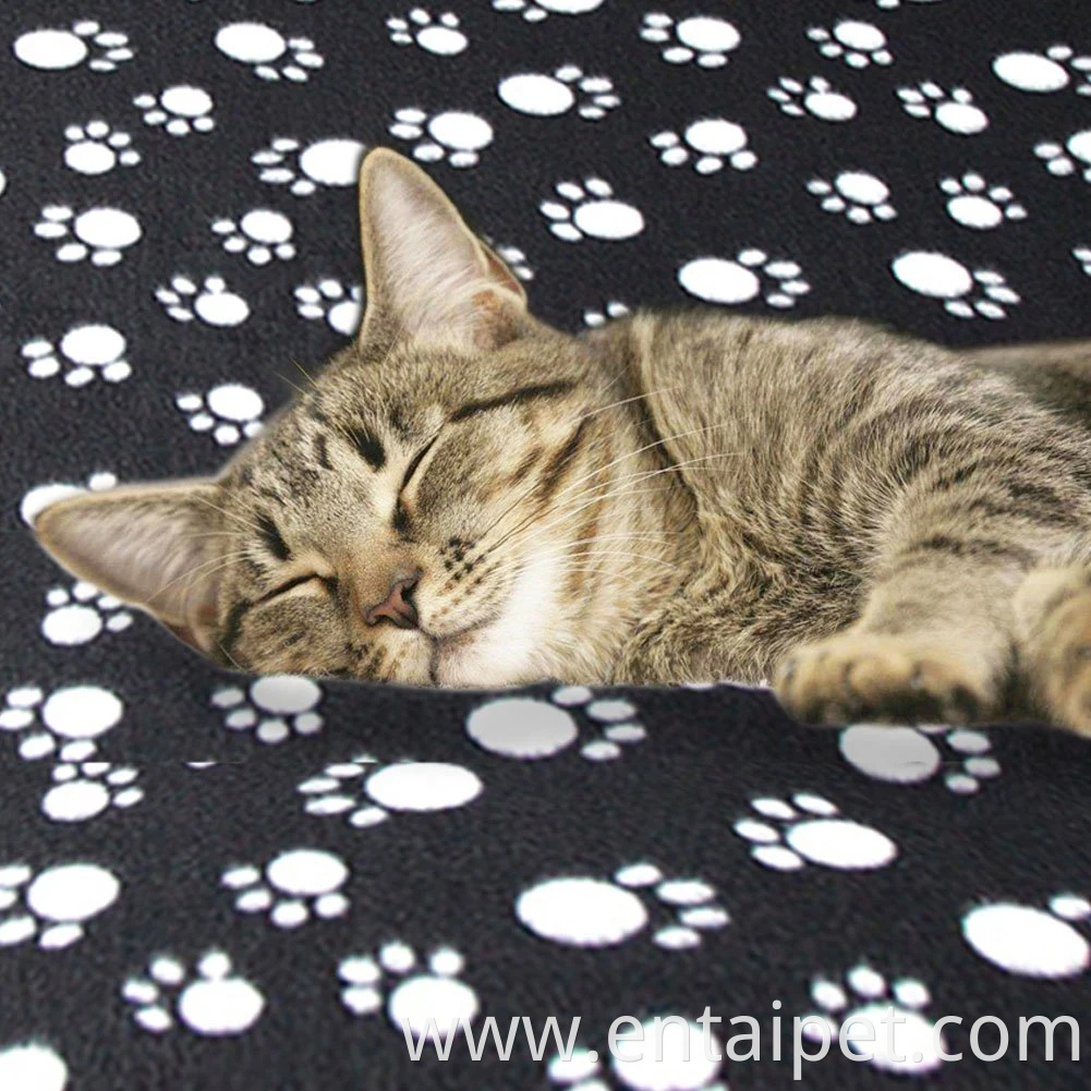 Pet Blanket Cute Dog Cat Fleece Blankets with Pet Paw Prints for Kitten Puppy and Small Animals Pack of 6